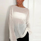 Carina Loose Long Sleeve Mesh Sweater