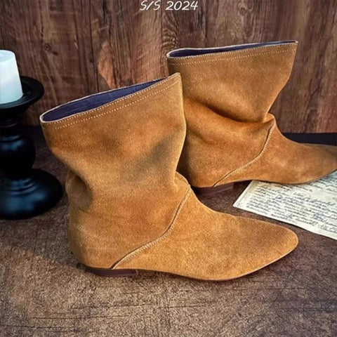 Gwen Slouchy Suede Ankle Boots – watereverysunday - Main Image