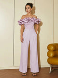 Josefina Satin Ruffle Off the Shoulder Top