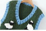 Lorena Handmade Sheep Crop Sweater Vest