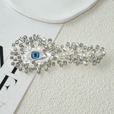 Large Rhinestone Metal Eyes Brooch silver