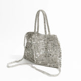 Ausha Silver Beads Sequin Mesh Tote