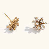 Seria Pearl Cubic Zirconia Fireworks Stud Earrings