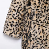 Agnete Faux Fur Leopard Midi Coat