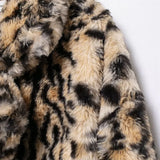 Agnete Faux Fur Leopard Midi Coat