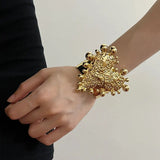 Textured Large Heart Shaped Cuff Bracelets