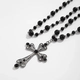 Imelda Baroque Crystal Cross and Pearl Necklace