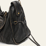 Ezira Distressed Moto City Shoulder Bag