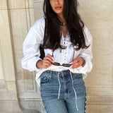 Reese Corset Lace Up Tunic Shirts