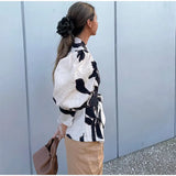 Valerina Elegant Floral Puff Shoulder Blazer