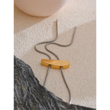 Gold Geometric Adjustable Long Bib Necklace