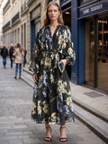 Cornelia Dark Floral Chiffon Dress