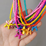 Colorful Poodle Pendant Beads Choker Necklace