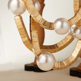 Carmo Multi Thread Pearl Golden Bib Necklace