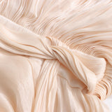 Heran Pleated Tie-Waist Chiffon Dress