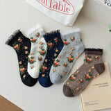 Sweet Floral Lace Ruffle Socks