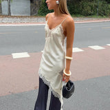 Natalia Lace Trim Satin Slip Top