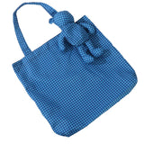 Plaid Nylon Bear Charm Eco Totes