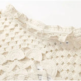 Zelda Crochet Patchwork Ruffle Blouse