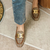 Juliana houndstooth Loafer Pumps