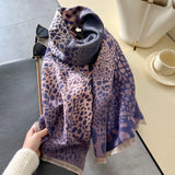 Luxe Ombre Leopard Print Woolen Scarves