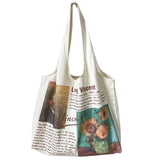 Van Gogh Painting and Memo Canvas Totes