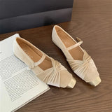 Tierry Cap Toe Ruched Velvet Ballet Pumps