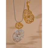 Helena Flower Petal Disk Pendant Necklace