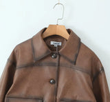Loue Vintage Brown Faux Leather Jacket
