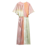 Sobie Tie Dye Satin Midi Dress