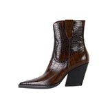 Kayla Croco Pattern Western Chelsea Boots