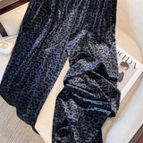 Lilian Leopard Velour Casual Pants