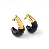 Noma Two Tone Enamel Tusk Stud Earrings