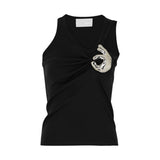 Karim Pinching Hand Applique Tank Tops