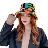 Colorful Prints Faux Fur Bucket Hats