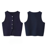 Elina Knitted Vest Cropped Top