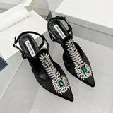 Fiona Rhinestone Pannel Satin Sandals