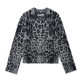 Allegra Dark Leopard Knit Jacket