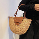 Syria Halfmoon Raffia Shoulder Bags - 2 Colors