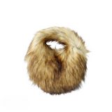 Sarafina Shaggy Faux Fur Half Moon Wrist Bag