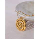 Gold Spiral Medallion Pendant Necklace