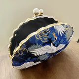 Maji Embroidered Crane Evening Clutch