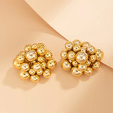 Ivana Metallic Geometric Beads Stud Earrings
