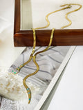 Solara Gold Plated Snake Tassel Choker Necklace