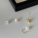 Danica Pearl and Star Drop Hook Earrings