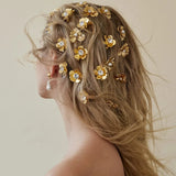 Amanda Rhinestone Flower Hairpins- 4PCS