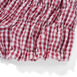 Pepa Ruched Red Plaid Shorts