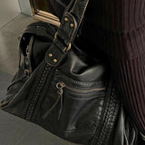 Ezira Distressed Moto City Shoulder Bag