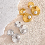 Cara Elegant Imitation Mother Of Pearls Earrings