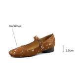 Calisto Ponyhair Maryjane Ballet Flats